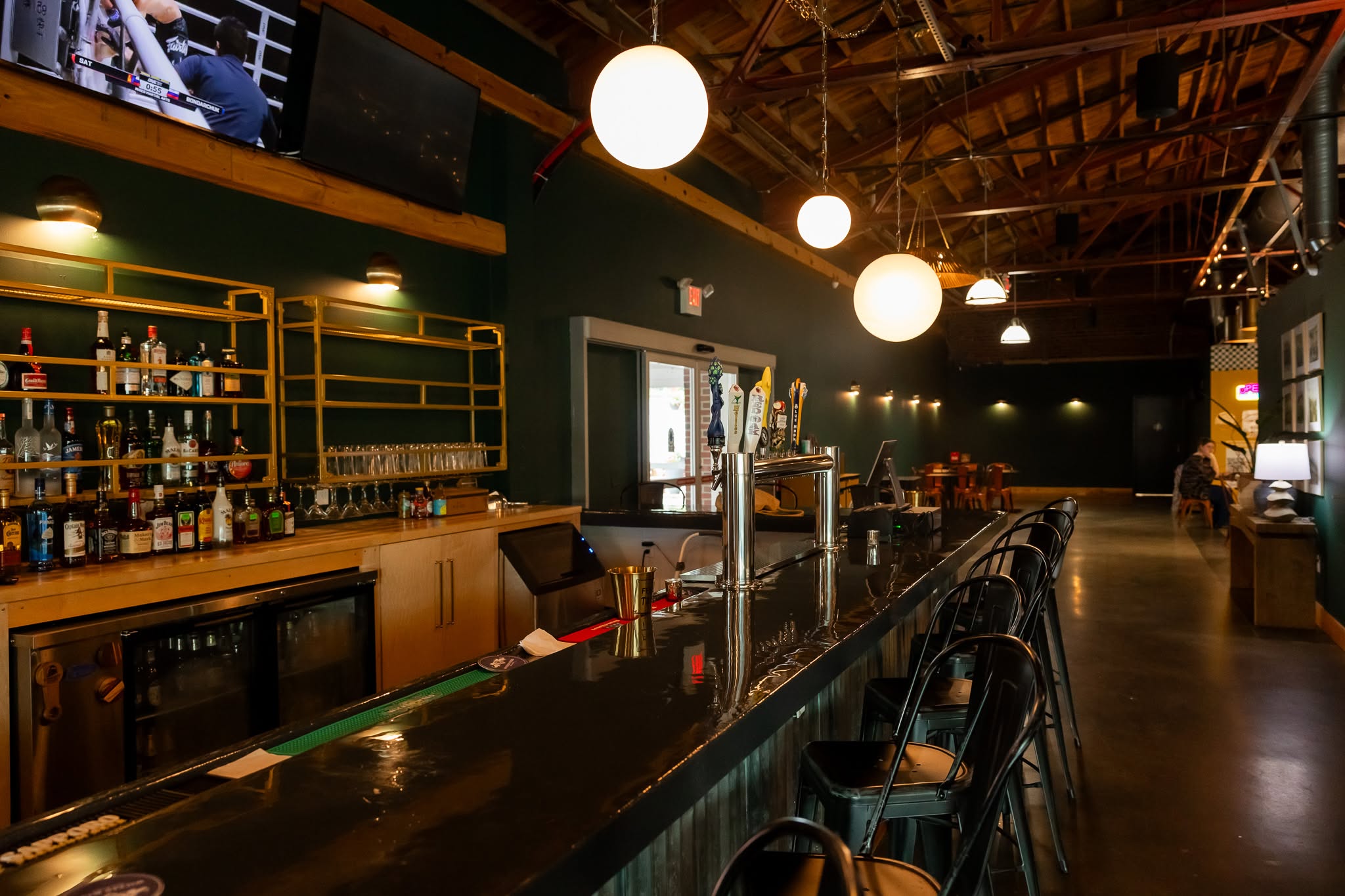 Updated interior and bar at Burlington Food Hall in Burlington, North Carolina