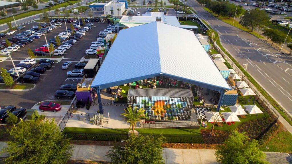 Aerial view of The Block Jax, Jacksonville